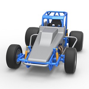 Diecast Vintage Sprint car Scale 1 to 25 3D model