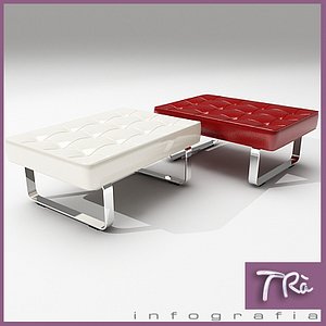 3d model bench mies