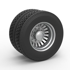 Diecast Rear custom wheel of semi truck Version 12 Scale 1 to 25 3D model