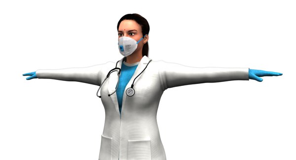 3D indian girl woman doctor