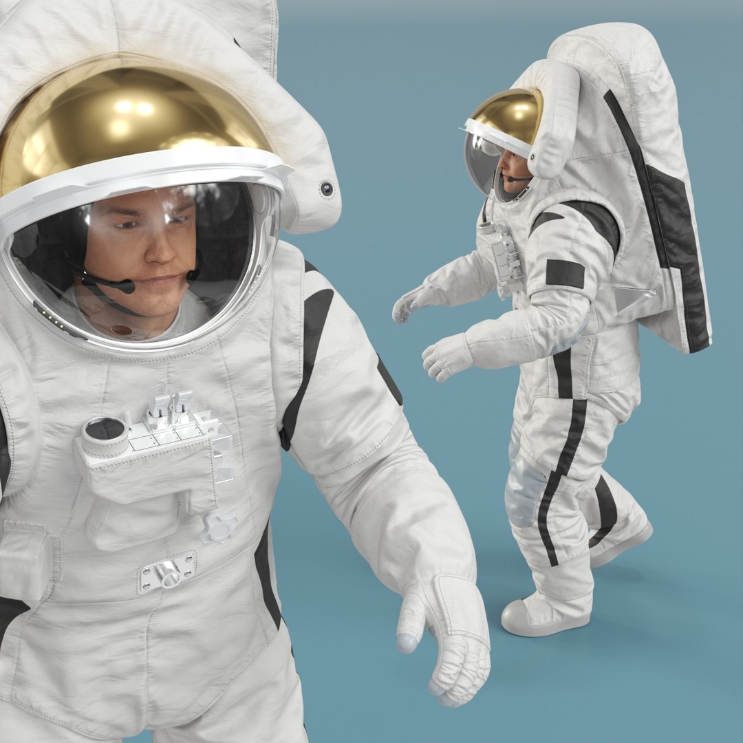 Astronaut in Modern Lunar Spacesuit Walking 3D model preview