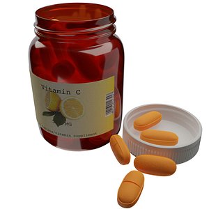 pill vitamin bottle model