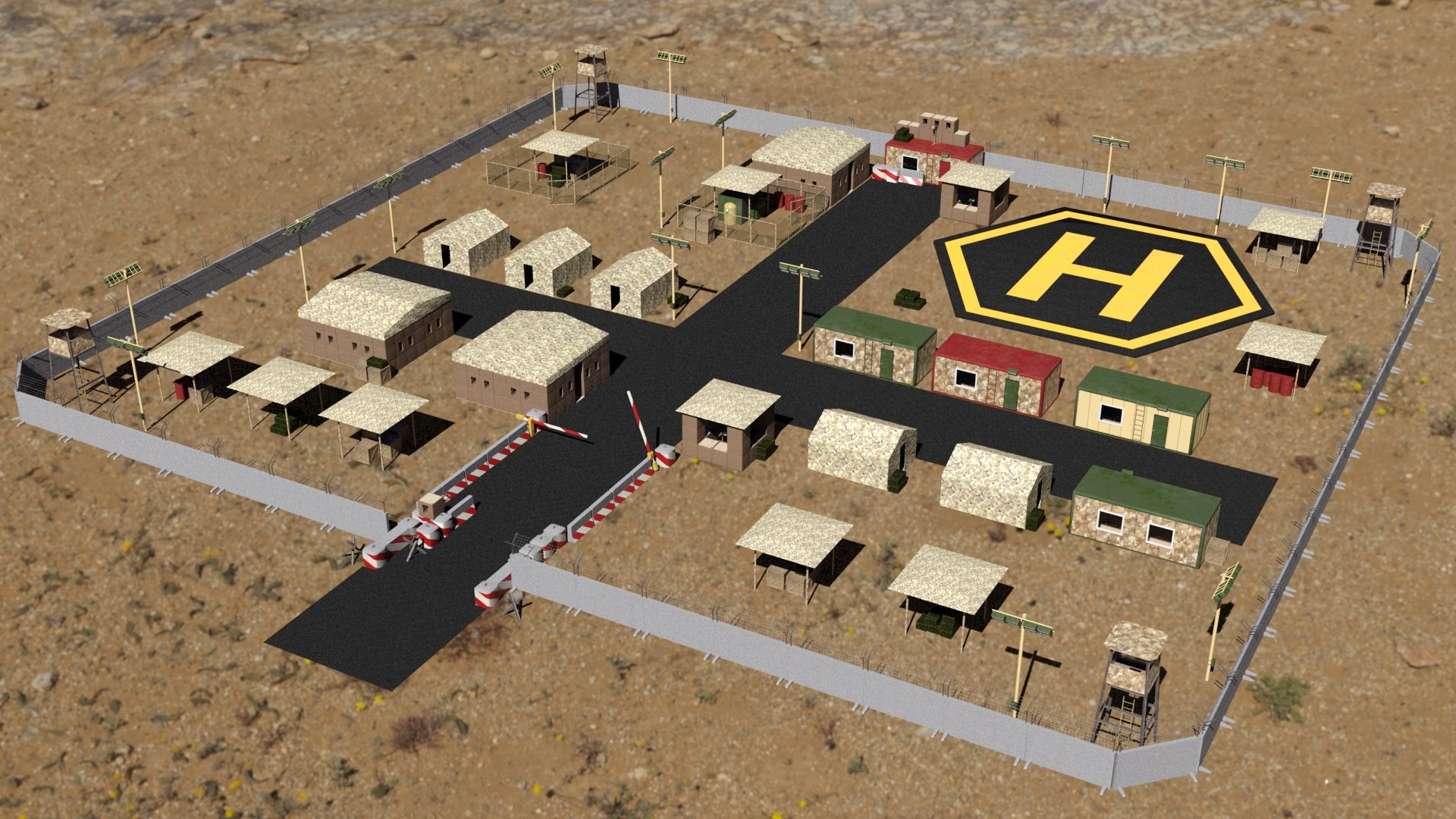 Military base 3D model - TurboSquid 1406368