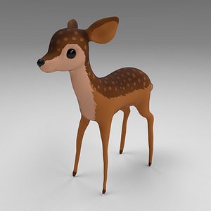 stylized deer animation model