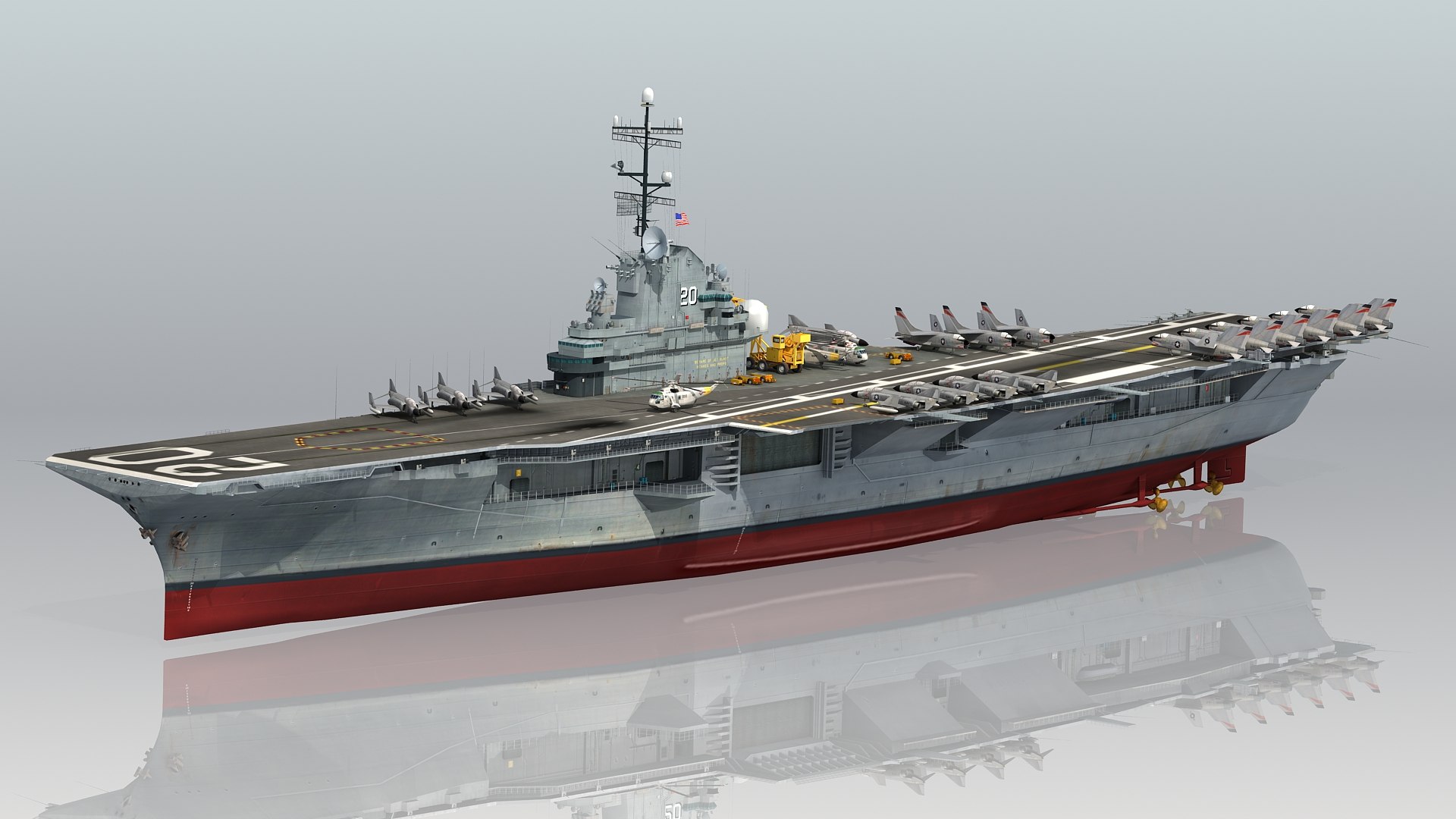 USS Bennington CV-20 Essex-class aircraft carrier 3D model - TurboSquid ...