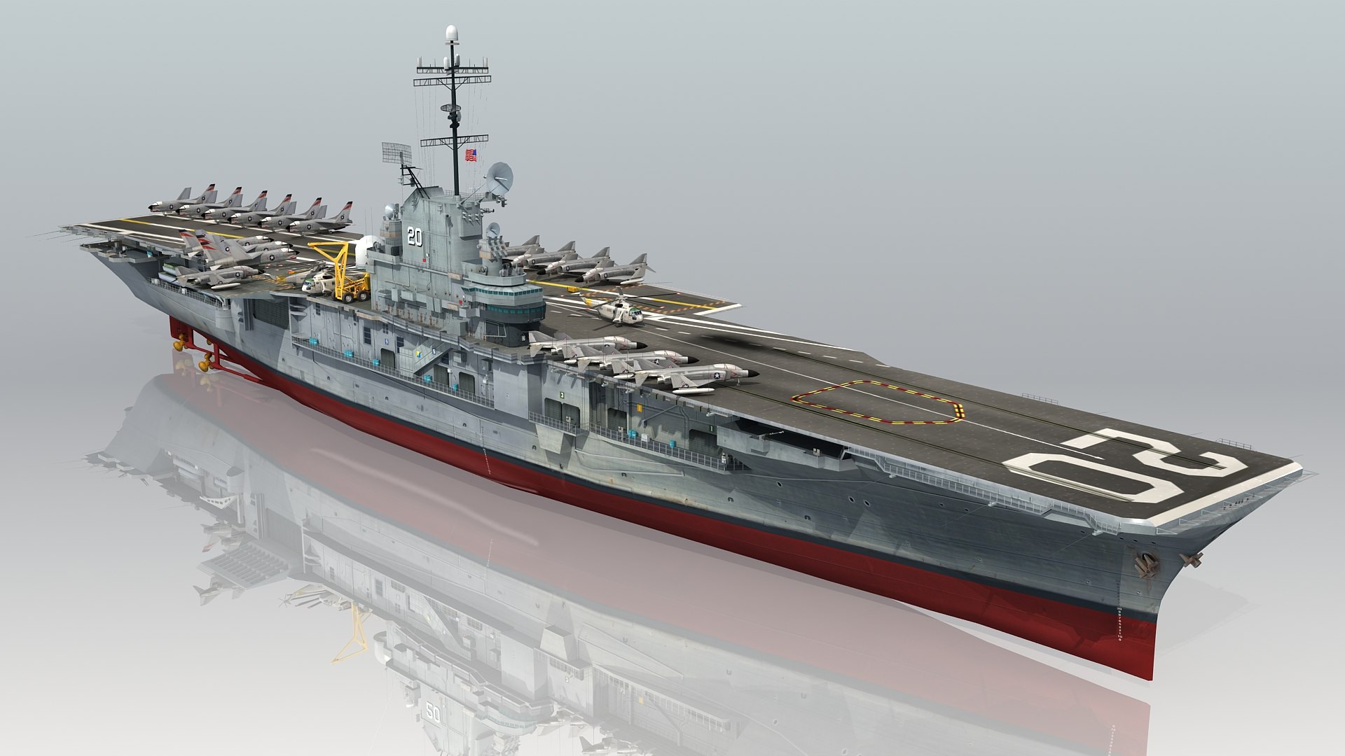 USS Bennington CV-20 Essex-class aircraft carrier 3D model - TurboSquid ...