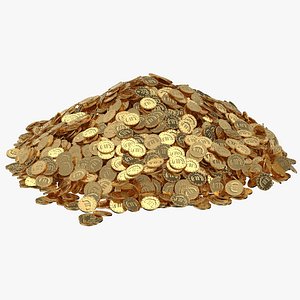 Small Euro Coins Pile 3D model
