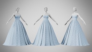 3D model Dress 48 Light Blue