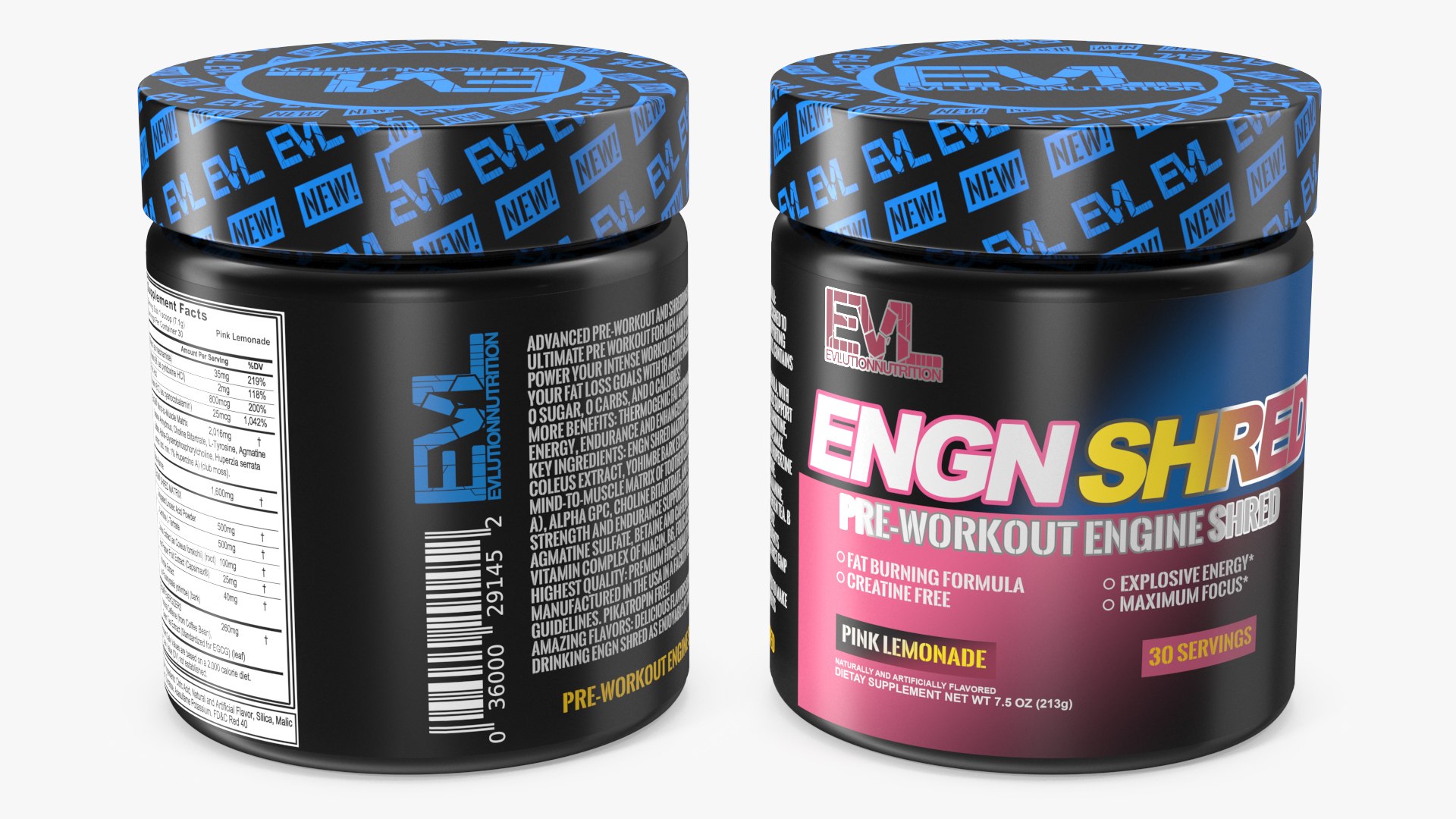 EVL ENGN Shred Pre Workout Thermogenic Fat Burner 3D model preview