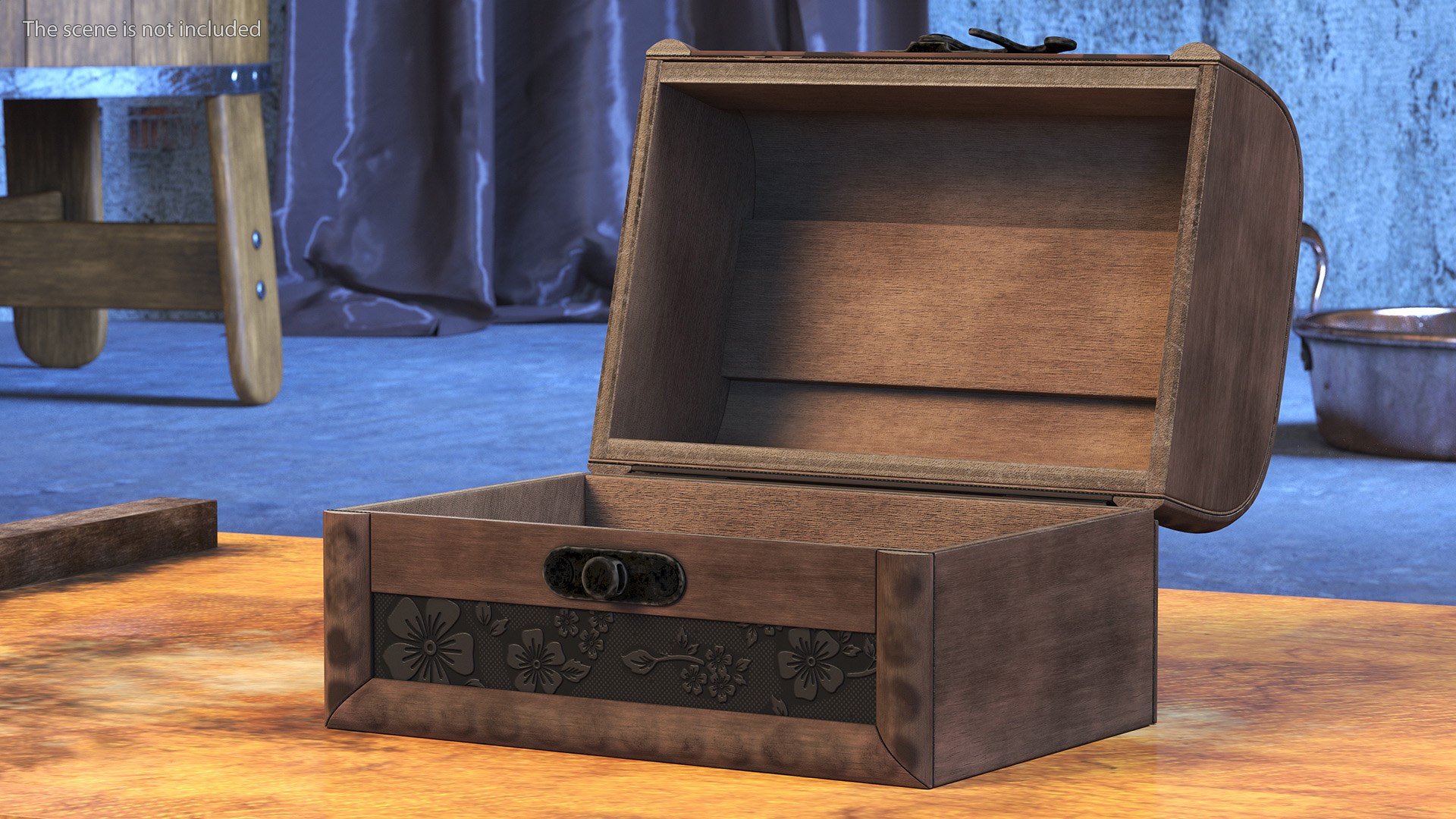 Old Open Wooden Chest 3D Model - TurboSquid 2091420
