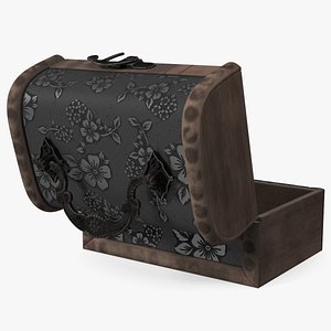 Old Open Wooden Chest 3D model