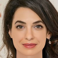 Amal Clooney Head - No Hair - Low poly head for game