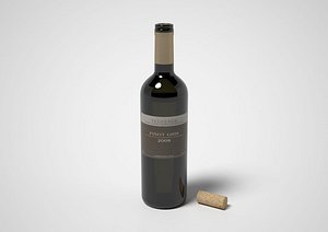 3d model of wine bottle