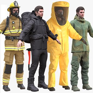 3D Man - Hiking - Firefighter - Chemical - Hunting Outfits model