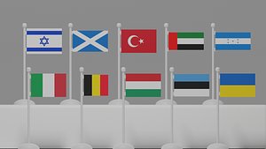 3D flag architectural model