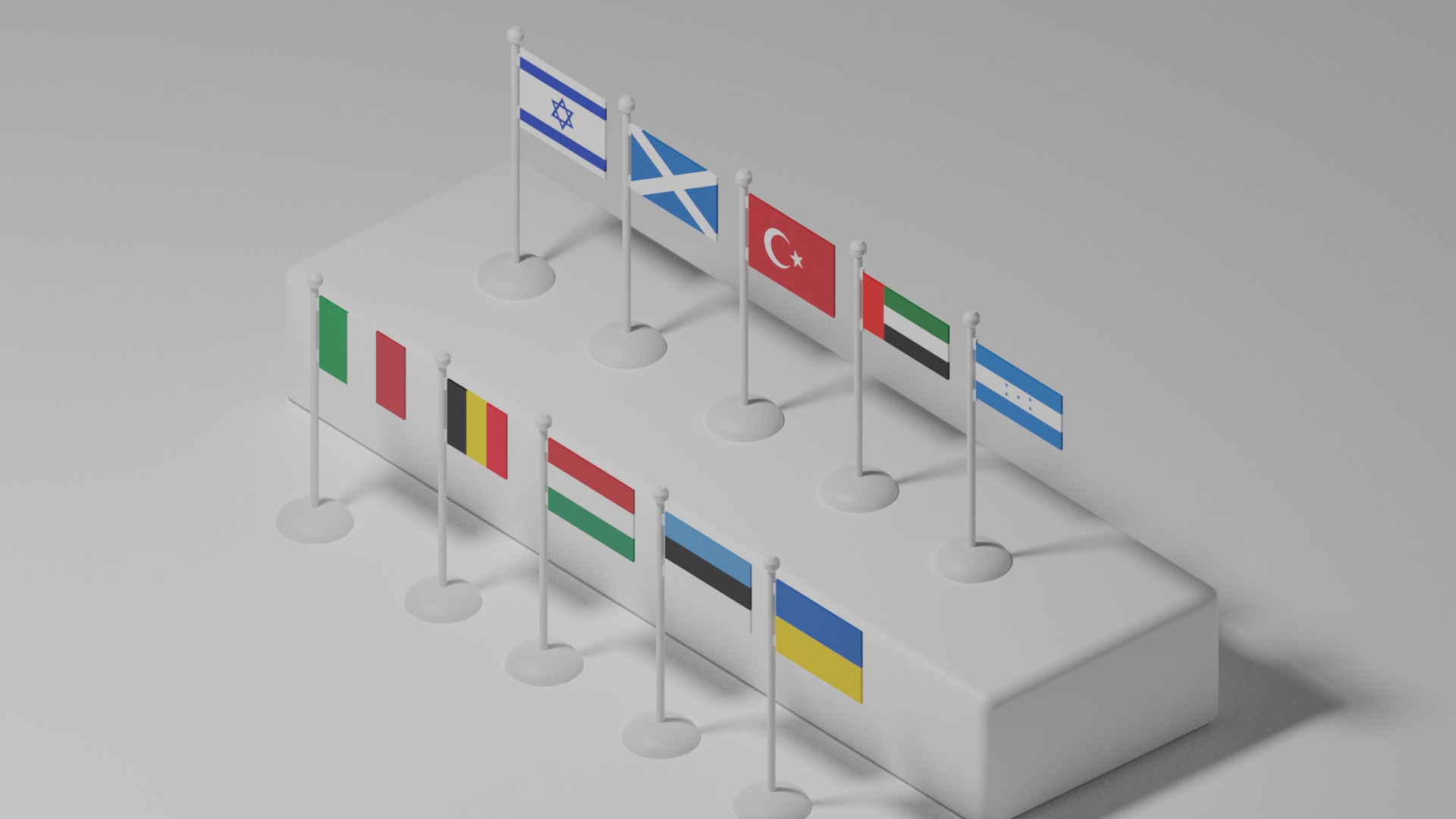 3D Flag Architectural Model - TurboSquid 1673743