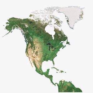 North America Topo-Political Map