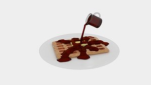 waffle pour 3D model