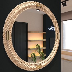 3D model White rope mirror