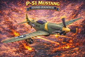 3D model p-51 mustang hand-painted