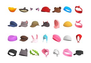 3D Hats and Helmets Pack 9 model