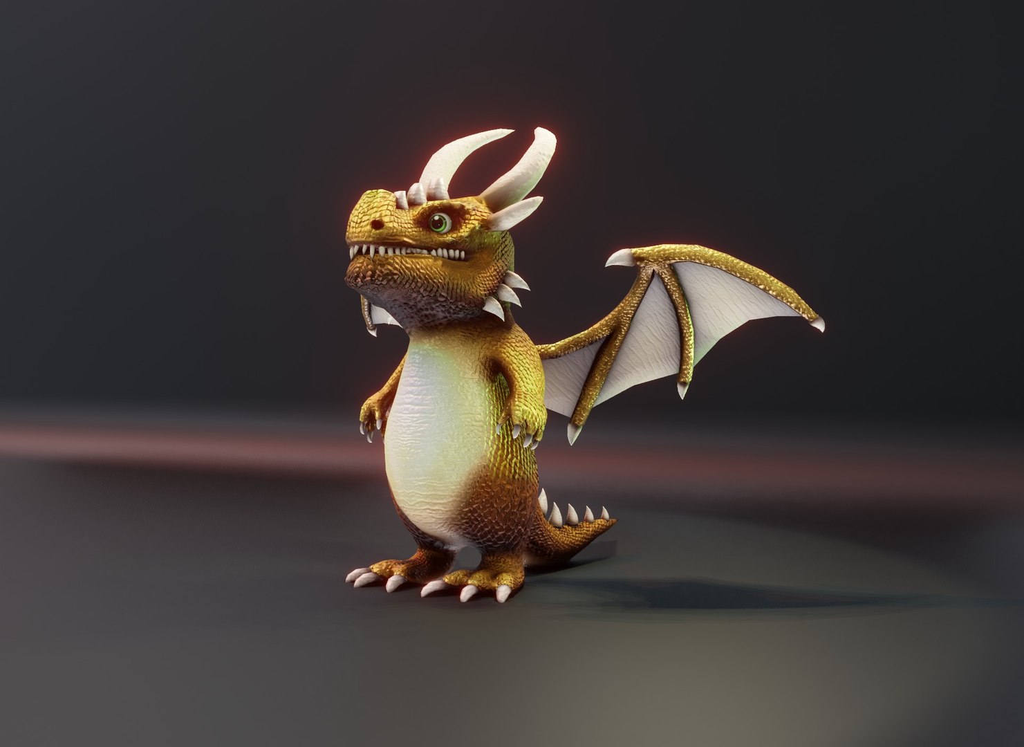 Cartoon Gold Dragon Low-poly 3D Model Model - TurboSquid 2189710