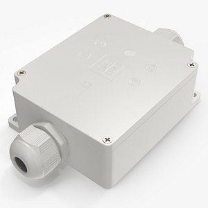 White Closed Junction Box for 2 Wires 3D