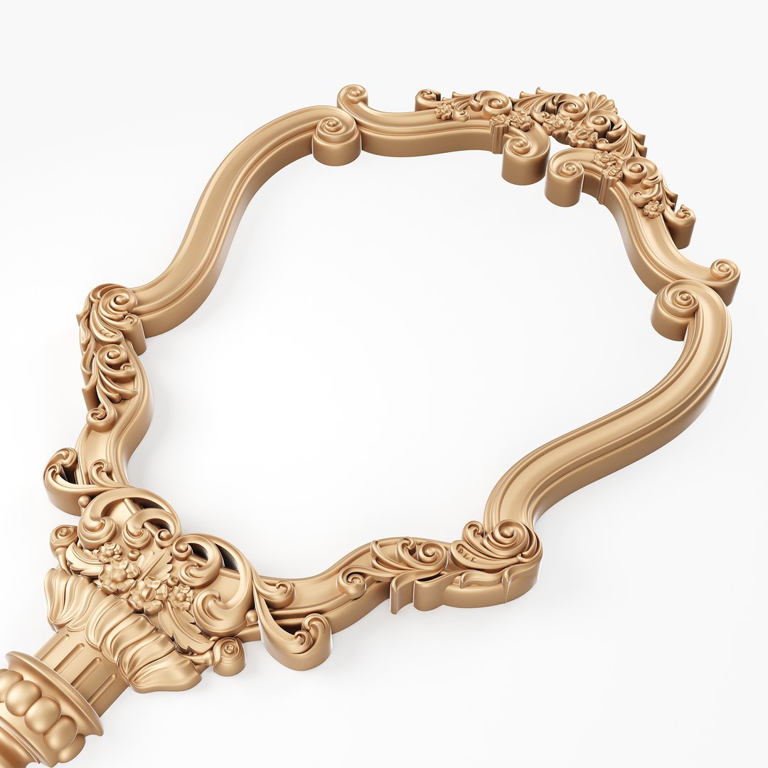 Oval Carved Frame With Handle 3D Model TurboSquid 2024803