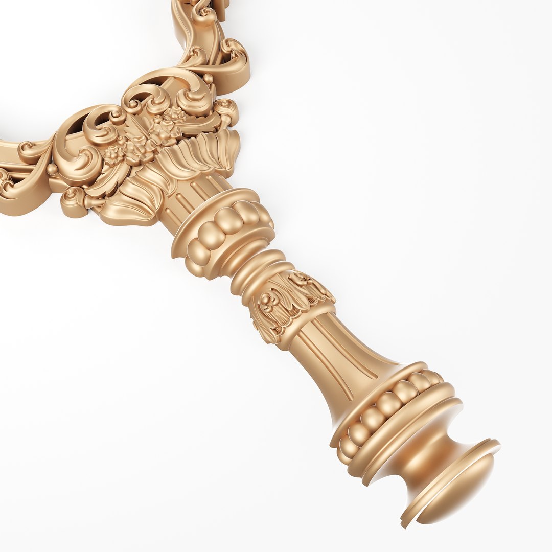 Oval Carved Frame With Handle 3D Model TurboSquid 2024803