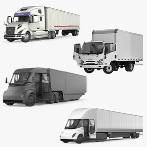 3D rigged cargo trucks