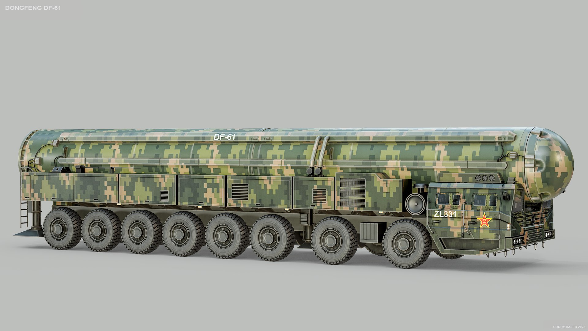 3D Dongfeng DF-61 Mobile Intercontinental Ballistic Missile PBR model https://p.turbosquid.com/ts-thumb/KG/9sJ625/zs/r_viewport_005/png/1759321421/1920x1080/fit_q87/55e48871bddf311ee2db0179b743248b6ce83a1a/r_viewport_005.jpg