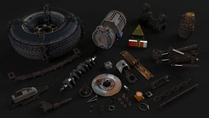 rusty parts 3D model