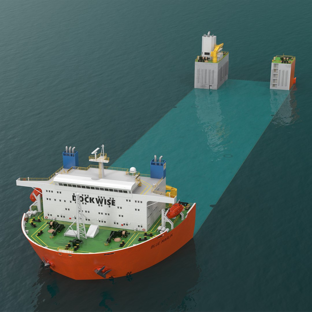 Blue Marlin Vessel Semi-Submersible 3D model preview