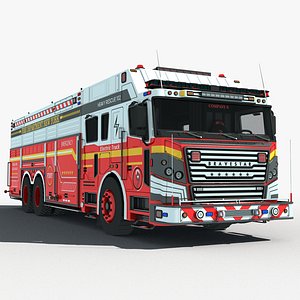 Electric Heavy Rescue Fire Truck 3D model
