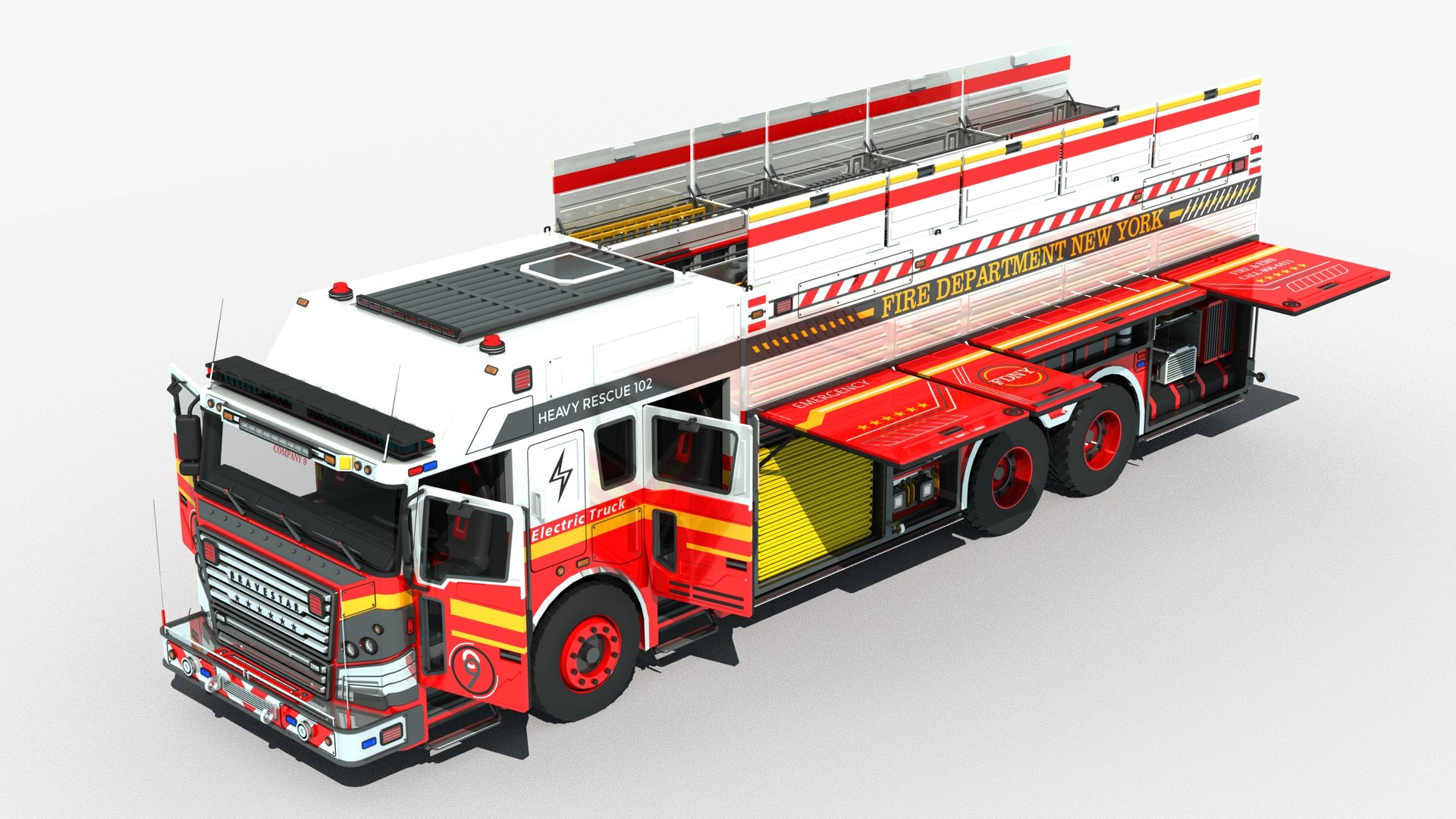 Electric Heavy Rescue Fire Truck 3D model - TurboSquid 2039164