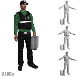 CSI Agent 4 LOD's Rigged