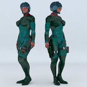 Futuristic Soldier Guardian 3D