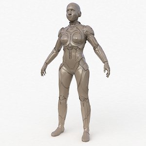 3D Cyborg Clay Low Poly AI