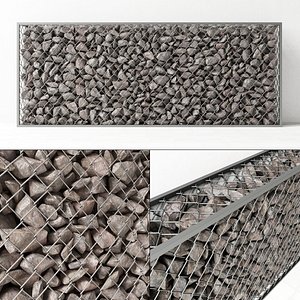 3D model stone rock gabion