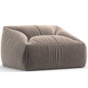 3D Armchair Merney Velvet Milk model