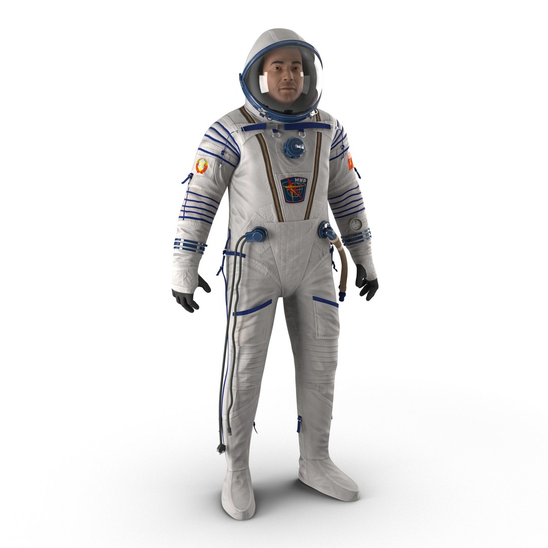 Russian Astronaut Wearing Space Suit Sokol KV2 Rigged 2 3D model preview