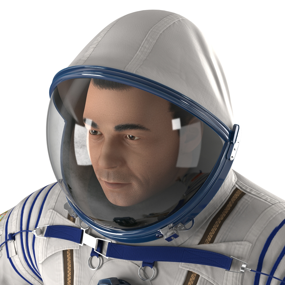 russian astronaut wearing space suit 3d max