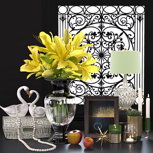 bouquet lily decor statue 3D