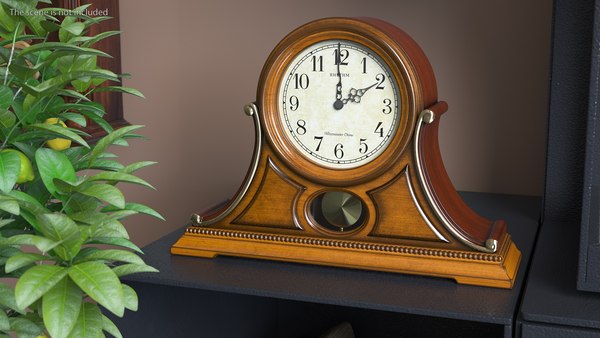 3D Wooden Musical Mantel Clock Tuscany II - TurboSquid 1808605