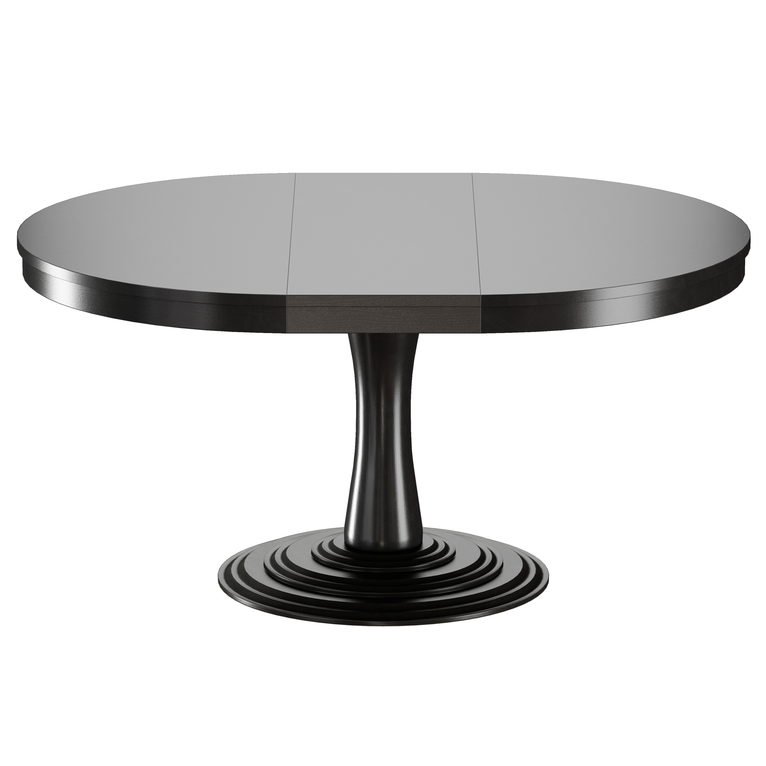 Aniston Black 45 Round Extension Dining Table Open 3D model