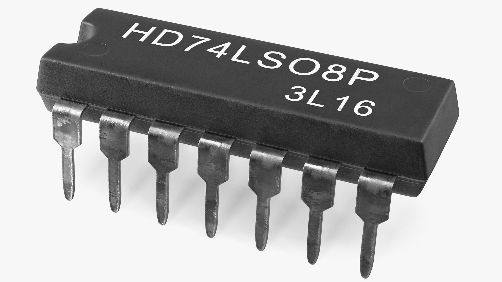 HD74LS08P Logic Gate Integrated Circuit 3D model preview