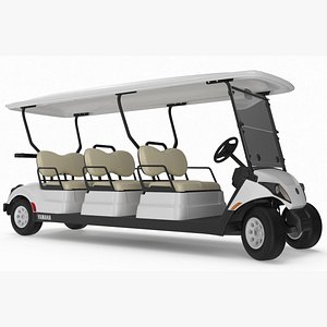 Six Seat Golf Electric Car Yamaha Rigged for Cinema 4D