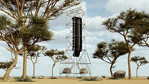 3D Concert Speaker Line Array Scaffolding Tower model