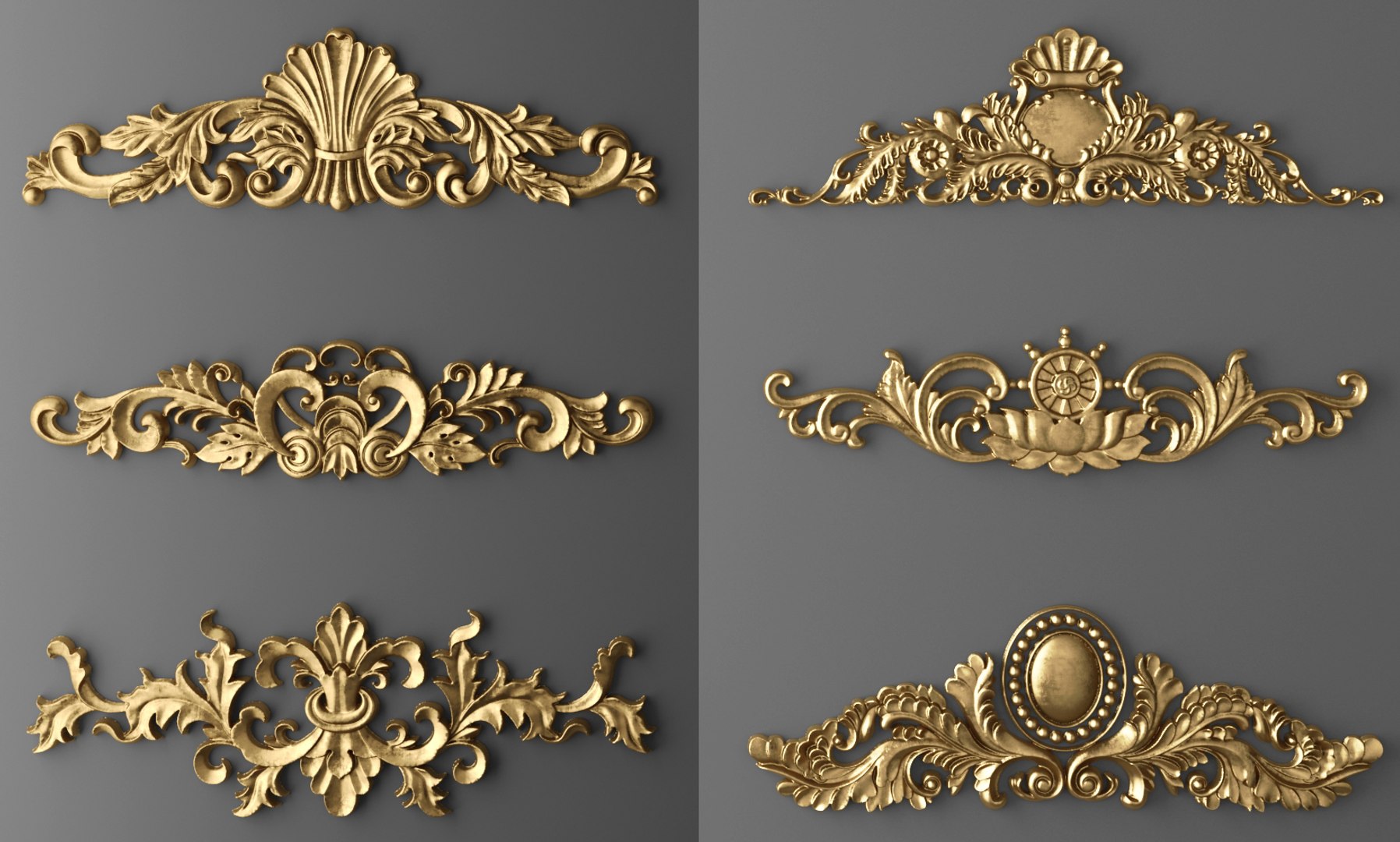 Cartouches Set 3d Model