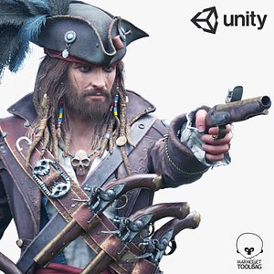 3D pirate character pbr rigged